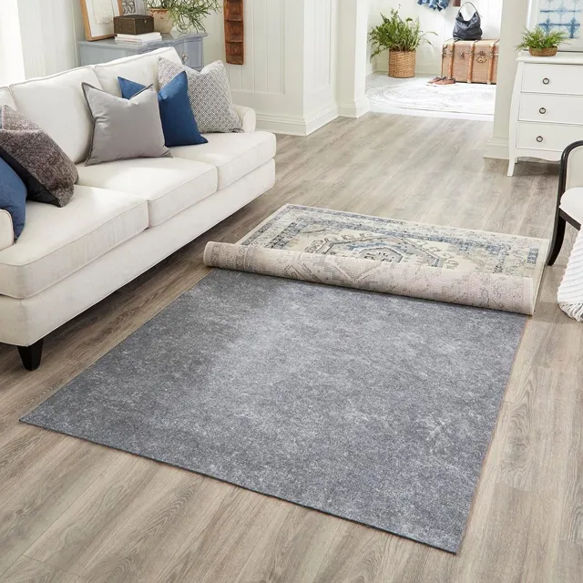 5' 11 x 8' 10 Everyday Performance Rectangle Area Rug Pad Floor Protection Pad for Under Rugs & Carpet Non-Slip Backing Soft Cushioned Mat