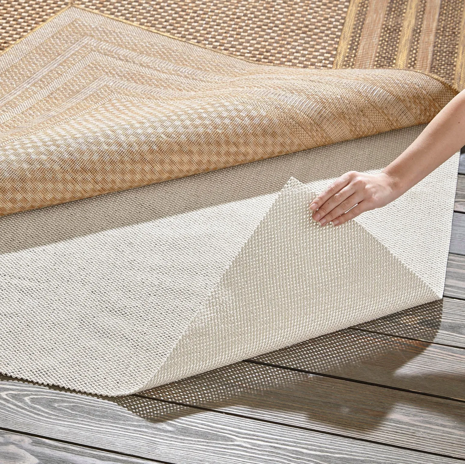 4' x 4' Eco Square Area Rug Pad Floor Protection Pad for Under Rugs & Carpet Non-Slip Durable Rubber Underlayment - SQUARE SHAPE